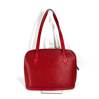 Pre-owned Louis Vuitton Castilian Red Red Color Epi Leather Shoulder Bag Tote Bag ()