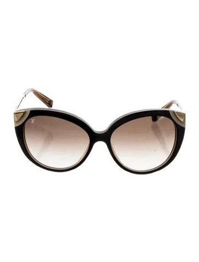 Pre-owned Louis Vuitton Cat-eye Gradient Sunglasses In Black/gold
