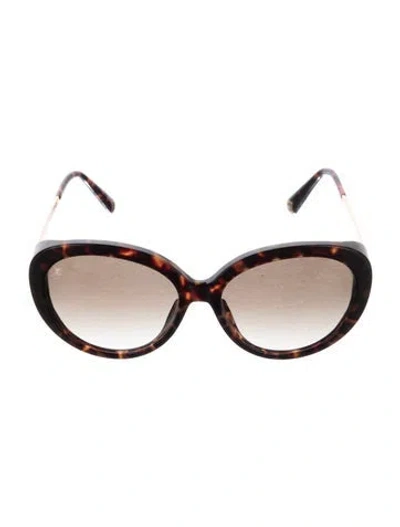 Pre-owned Louis Vuitton Cat-eye Gradient Sunglasses In Brown/gold