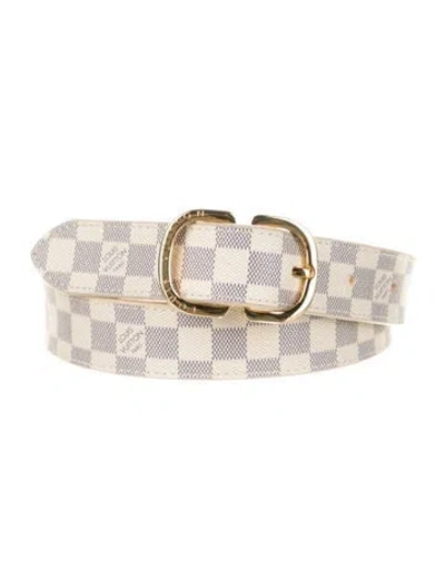 Pre-owned Louis Vuitton Ceinture Mini 25mm Damier Azur Pattern Belt