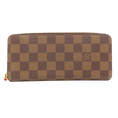 Pre-owned Louis Vuitton Cerise Damier Canvas Ebene Damier Canvas Long Wallet (bi-fold) ()
