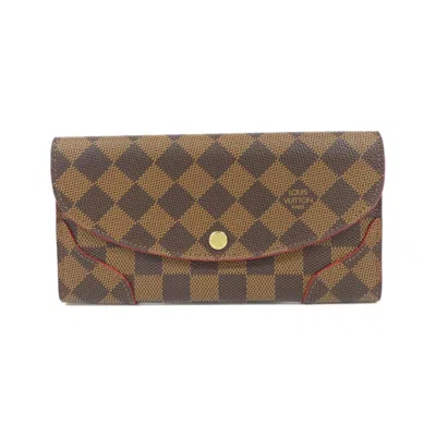 Pre-owned Louis Vuitton Cerise Ebene Coated Canvas Long Wallet (bi-fold) ()
