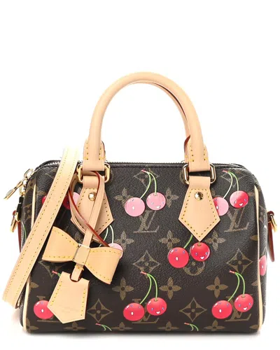 Pre-owned Louis Vuitton Cerise Lv X Tm Monogram Cerises Canvas Speedy Bandouliere  (authentic Pre-loved)