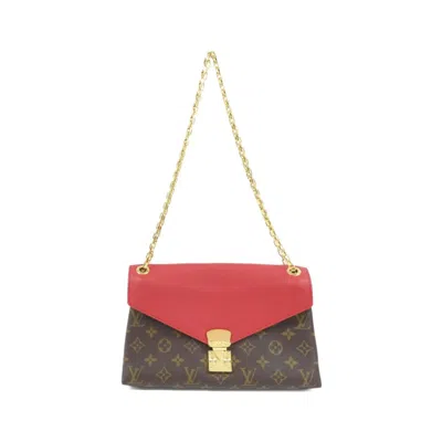 Pre-owned Louis Vuitton Cerise Marron Coated Canvas Leather Shoulder Bag ()