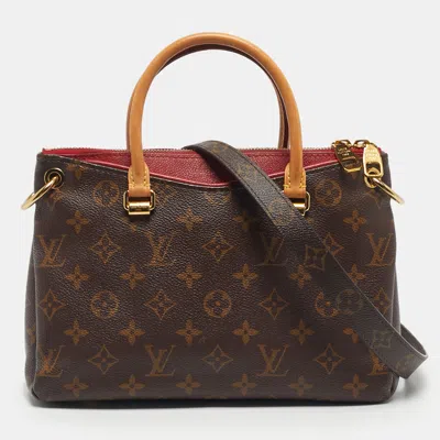 Pre-owned Louis Vuitton Cerise Monogram Canvas Pallas Bb Bag In Red