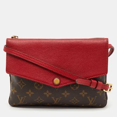 Pre-owned Louis Vuitton Cerise Monogram Canvas Twice Bag In Brown