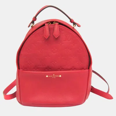 Pre-owned Louis Vuitton Cerise Monogram Empreinte Leather Sorbonne Backpack In Pink