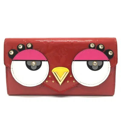 Pre-owned Louis Vuitton Cerise Red Color Monogram Vernis Long Wallet (bi-fold) ()
