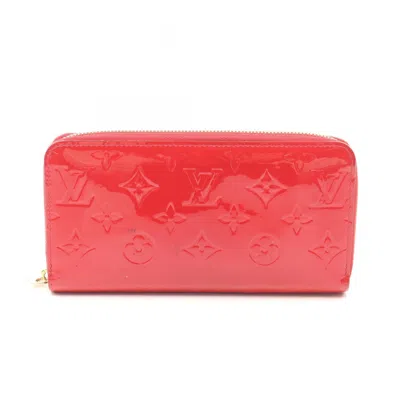 Pre-owned Louis Vuitton Cerise Red Color Vernis Leather Long Wallet (bi-fold) ()