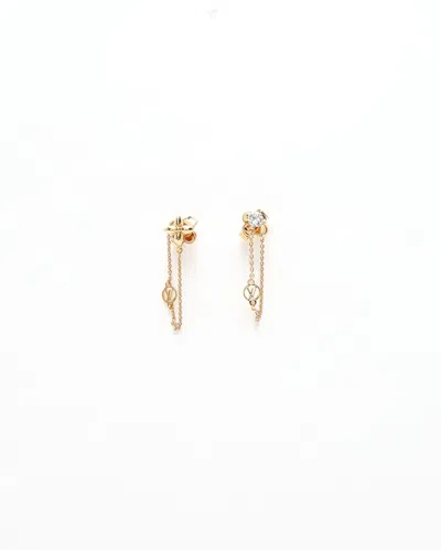 Pre-owned Louis Vuitton Chain Earrings In Gold