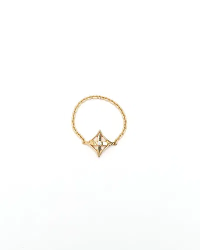 Pre-owned Louis Vuitton Chain Idylle Blossom Diamond 18kt Gold Ring