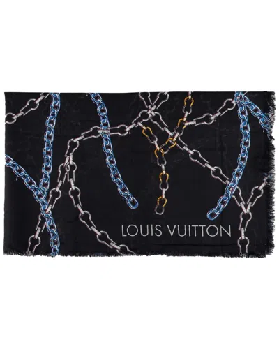 Pre-owned Louis Vuitton Chain Print Scarf - '10s (authentic Pre-loved)