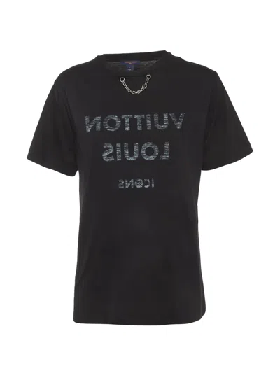 Pre-owned Louis Vuitton Chain-link Crew-neck T-shirt In Black