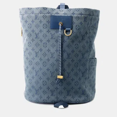 Pre-owned Louis Vuitton Chalk Backpack Blue Monogram Denim