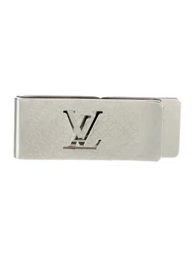 Pre-owned Louis Vuitton Champs Elysees Money Clip In Metallic/silver
