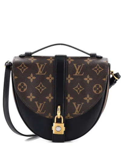 Pre-owned Louis Vuitton Chantilly Lock Handbag Monogram Canvas And Leather Crossbody Bag In Brown
