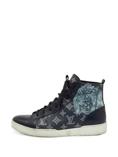 Pre-owned Louis Vuitton Chapman Monogram Savane Sneakers In Blue