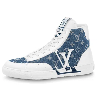 Pre-owned Louis Vuitton Charlie Ankle Sneakers 'white With Blue Denim'