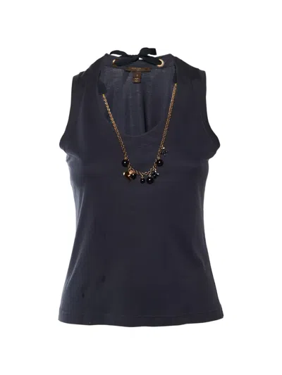 Pre-owned Louis Vuitton Charm Chain Tank Top In Gray