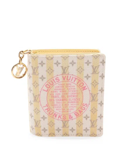 Pre-owned Louis Vuitton Charm Pocket Bi-fold Wallet In Neutrals