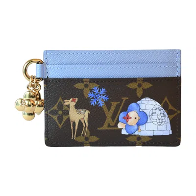 Pre-owned Louis Vuitton Charms Monogram Canvas Card Holder With The House's Iconic And Vivienne Mascot Brown