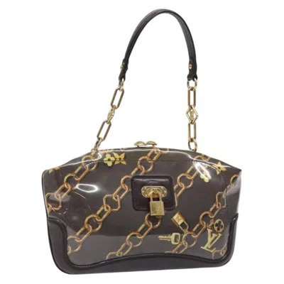 Pre-owned Louis Vuitton Charms Pochette Pvc Over Printed Silk Brown Canvas Clutche & Pouche Bag ()