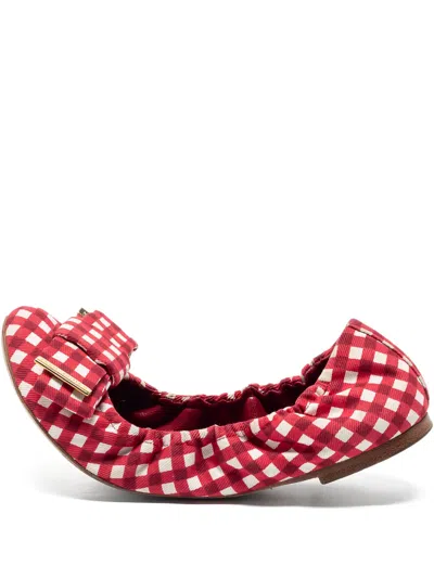 Pre-owned Louis Vuitton Check-print Ballet Flats