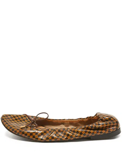 Pre-owned Louis Vuitton Checkered Ballet Flats