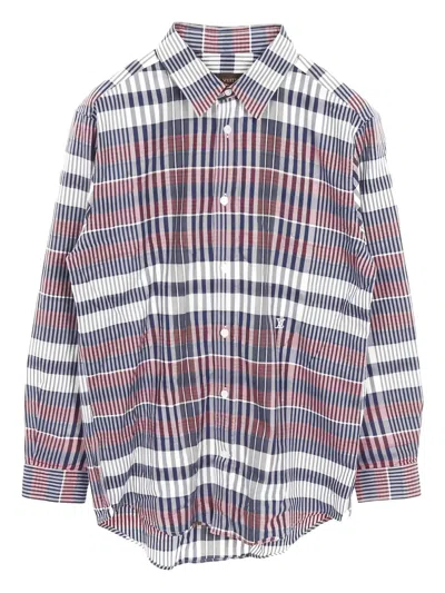 Pre-owned Louis Vuitton Check-pattern Long-sleeve Shirt In Blue