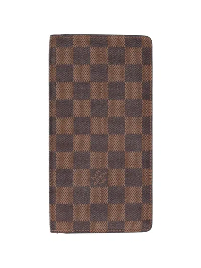 Pre-owned Louis Vuitton Check-pattern Wallet In Brown