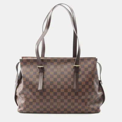 Pre-owned Louis Vuitton Chelsea Brown Damier Ebene Canvas Tote