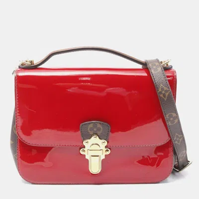 Pre-owned Louis Vuitton Cherry Wood Bb Hand Shoulder Crossbody Bag Vernis Scarlet