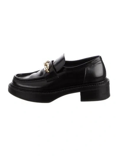 Pre-owned Louis Vuitton Chess Chain Monogram Pattern Loafers In Black
