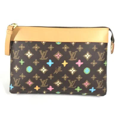 Pre-owned Louis Vuitton Chocolate Monogram Canvas Clutch Bag Pochette Pouch () In Multi