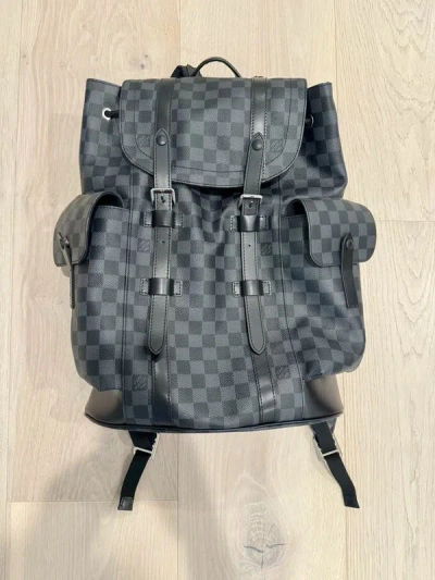 Pre-owned Louis Vuitton Christopher Backpack In Black
