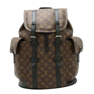 Pre-owned Louis Vuitton Christopher Brown Canvas Backpack Bag ()