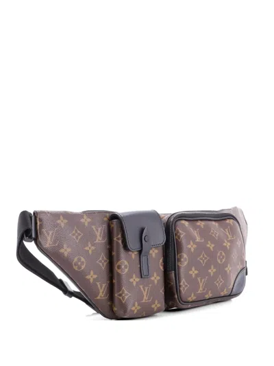 Pre-owned Louis Vuitton Christopher Bumbag Macassar Monogram Canvas Belt Bag In Brown