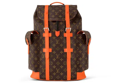 Pre-owned Louis Vuitton Christopher Mm Colormania Orange Backpack