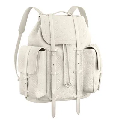 Pre-owned Louis Vuitton Christopher Monogram Empreinte White Backpack