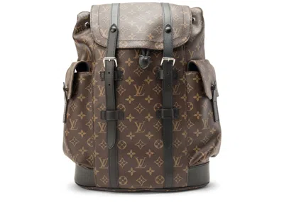 Pre-owned Louis Vuitton Christopher Monogram Macassar Pm Brown Backpack