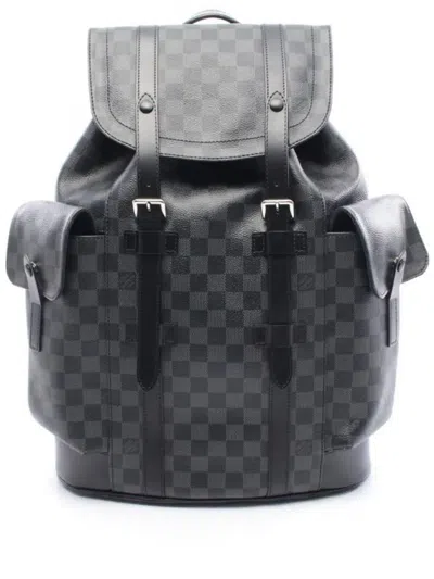 Pre-owned Louis Vuitton Christopher Pm Backpack In Black