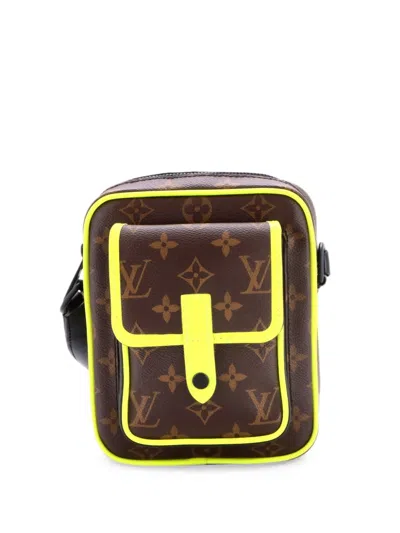 Pre-owned Louis Vuitton Christopher Wearable Wallet Macassar Monogram Canvas Crossbody Bag In Green
