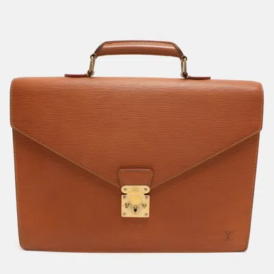 Pre-owned Louis Vuitton Cipango Gold Epi Leather Serviette Conseiller Briefcase