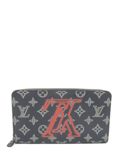 Pre-owned Louis Vuitton Circa 2018 Zippy Organizer Upside Down Wallet In Blue