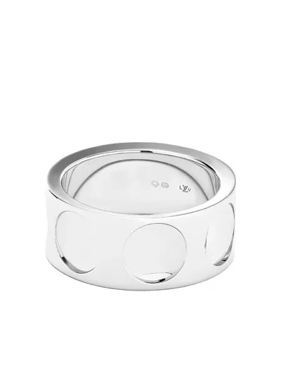 Pre-owned Louis Vuitton Circle Band Ring In Silver