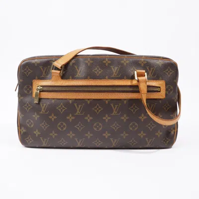 Pre-owned Louis Vuitton Cite Monogram Coated Canvas Shoulder Bag In Gold