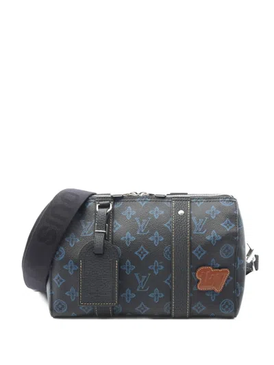 Pre-owned Louis Vuitton City Monogram Shoulder Bag In Black