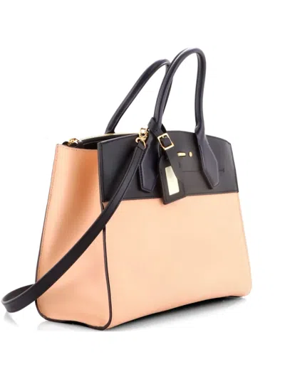 Pre-owned Louis Vuitton City Steamer Handbag Leather Mm Tote Bag In Black