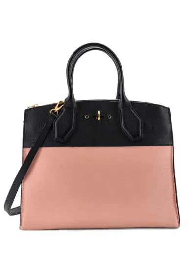 Pre-owned Louis Vuitton City Steamer Handbag Leather Mm Tote Bag In Pink