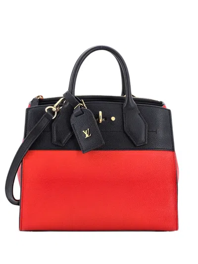 Pre-owned Louis Vuitton City Steamer Handbag Leather Pm Satchel